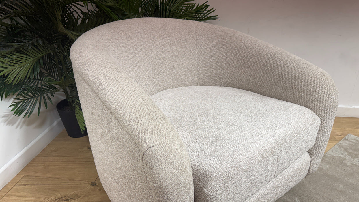 Sofology Westwood Fabric Swivel Chair in Soft Boucle Blush