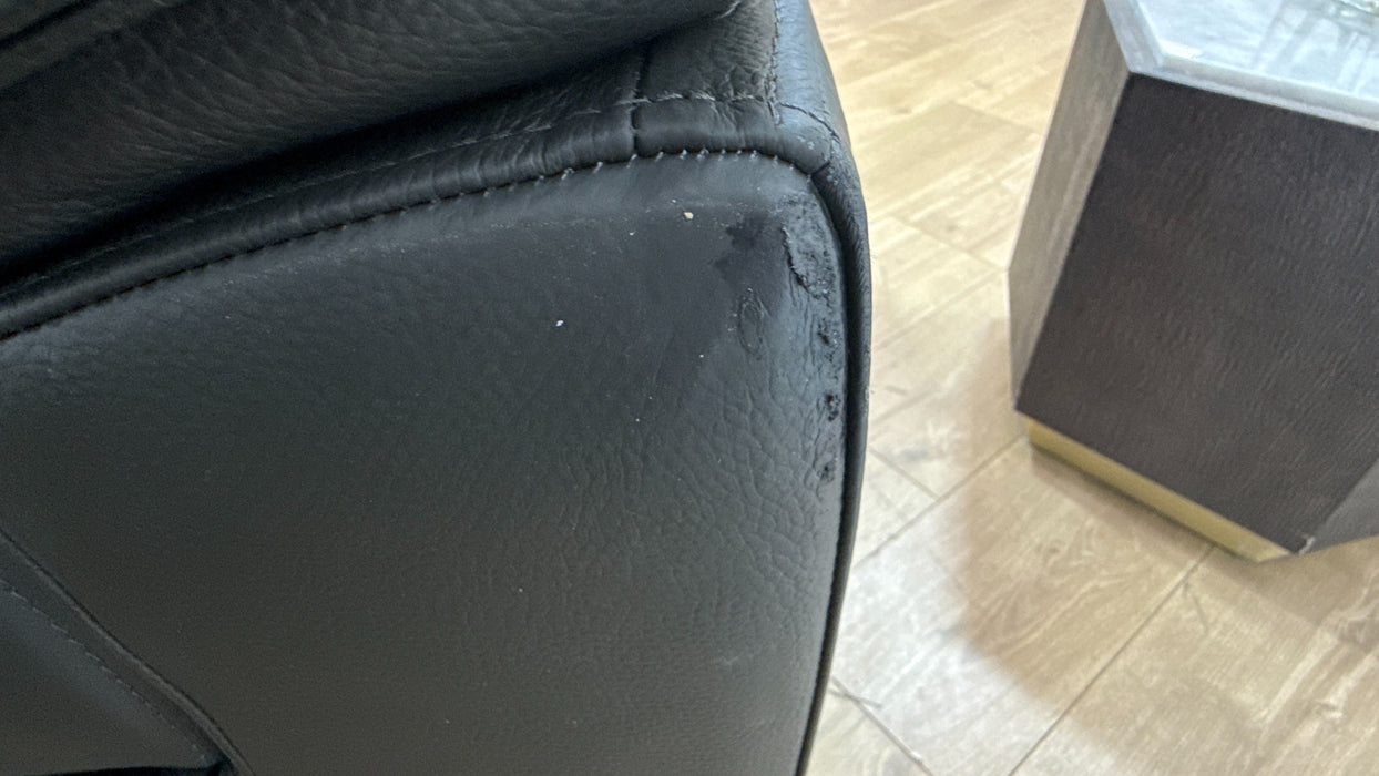 Sofology Hugo Leather 2.5 Seater Power Recliner/Headrest in Trusty Embossed Charcoal