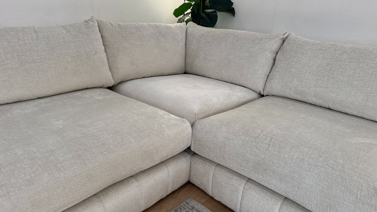 Sofology The Westwood Fabric Chaise 1 Corner 3 No Trim in Teddy Chenille Mist