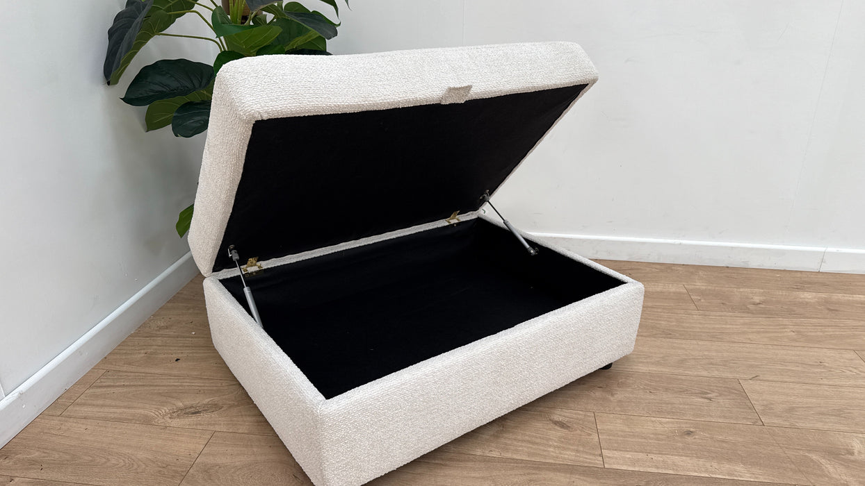 Sofology The Westwood Fabric Storage Footstool in Soft Boucle Ecru