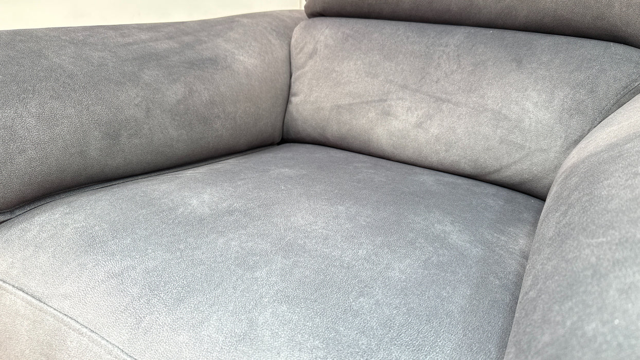 Sofology Hugo Fabric Chair Power Recliner/Headrest in Lifestyle Flecked Charcoal