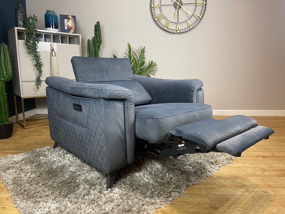 Ezra Fabric Chair - Dexter Charcoal - Power Headrest Power Recliner (WA2)