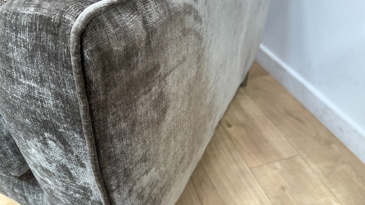 Sofology Mayfair Fabric 2 Seater Foam Seats in Luxury Chenille Truffle/Gold Mix