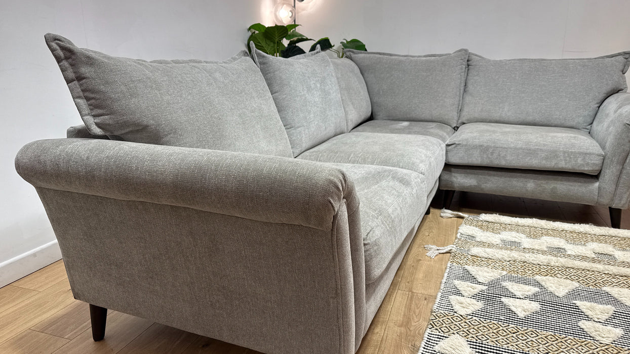Sofology Beaumont Fabric 3 Corner 1 Foam Seats in Linen Look Chenille Grey