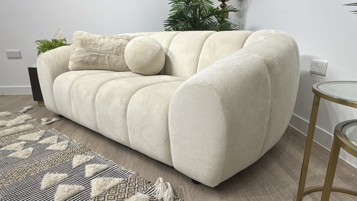 Sofology Waldorf 2 Seater Fabric Sofa in Soft Sherpa Natural Mix