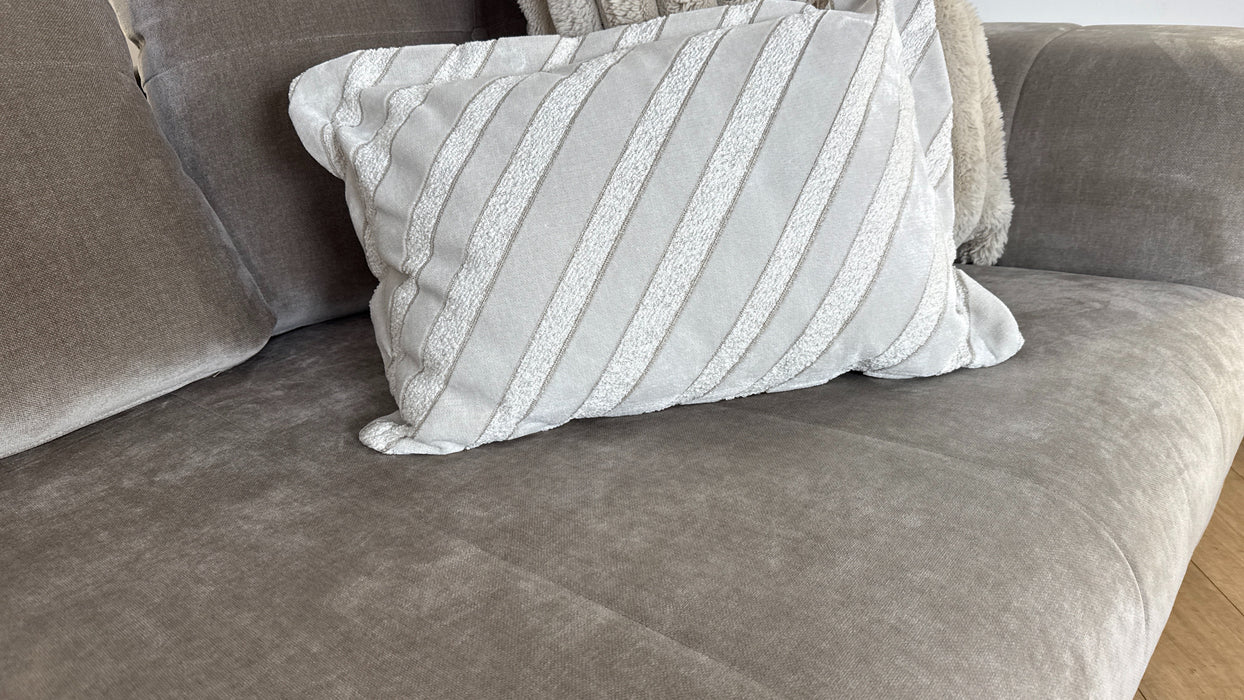 Sofology The Oscar 4 Seater Fabric Sofa in Fine Textured Chenille Stone Mix