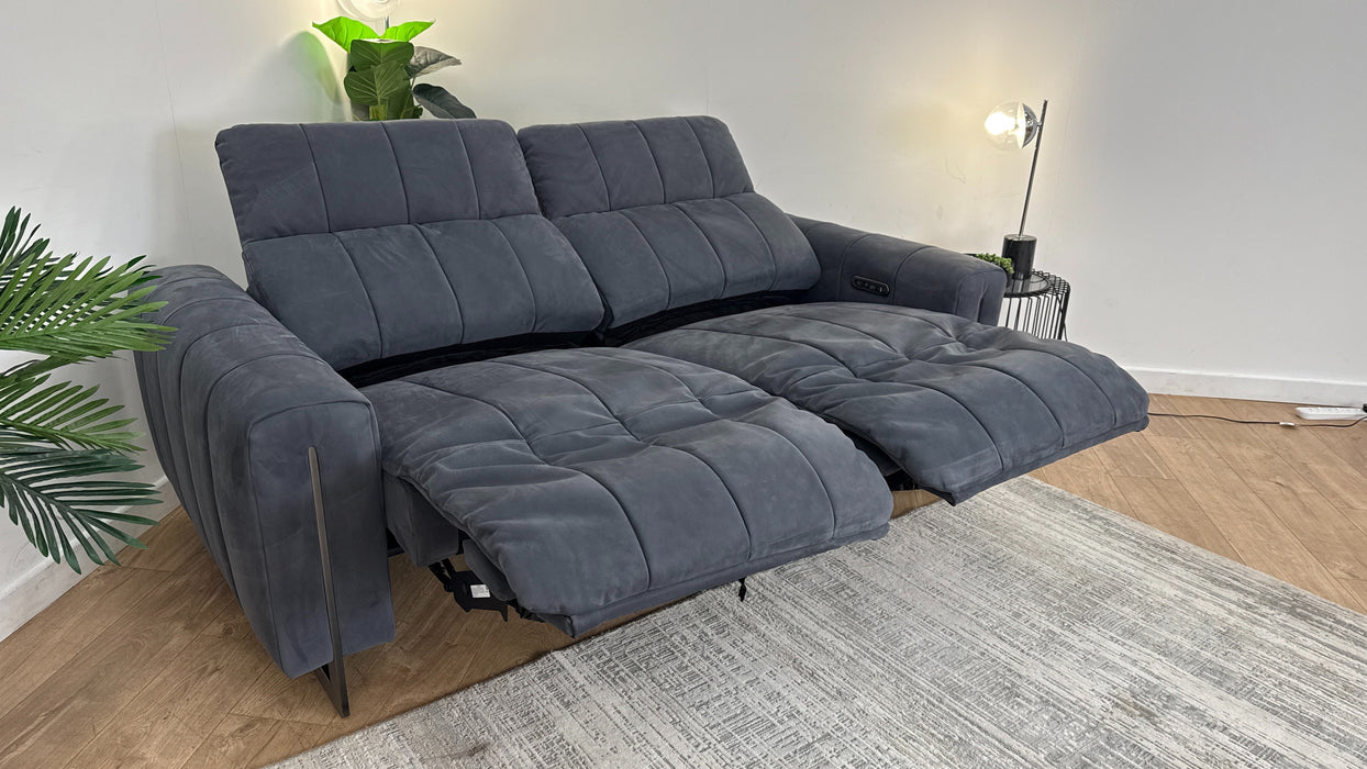 Sofology The Paramount 2.5 Seater Recliner Sofa in Lifestyle Nubuck Feel Fabric Charcoal