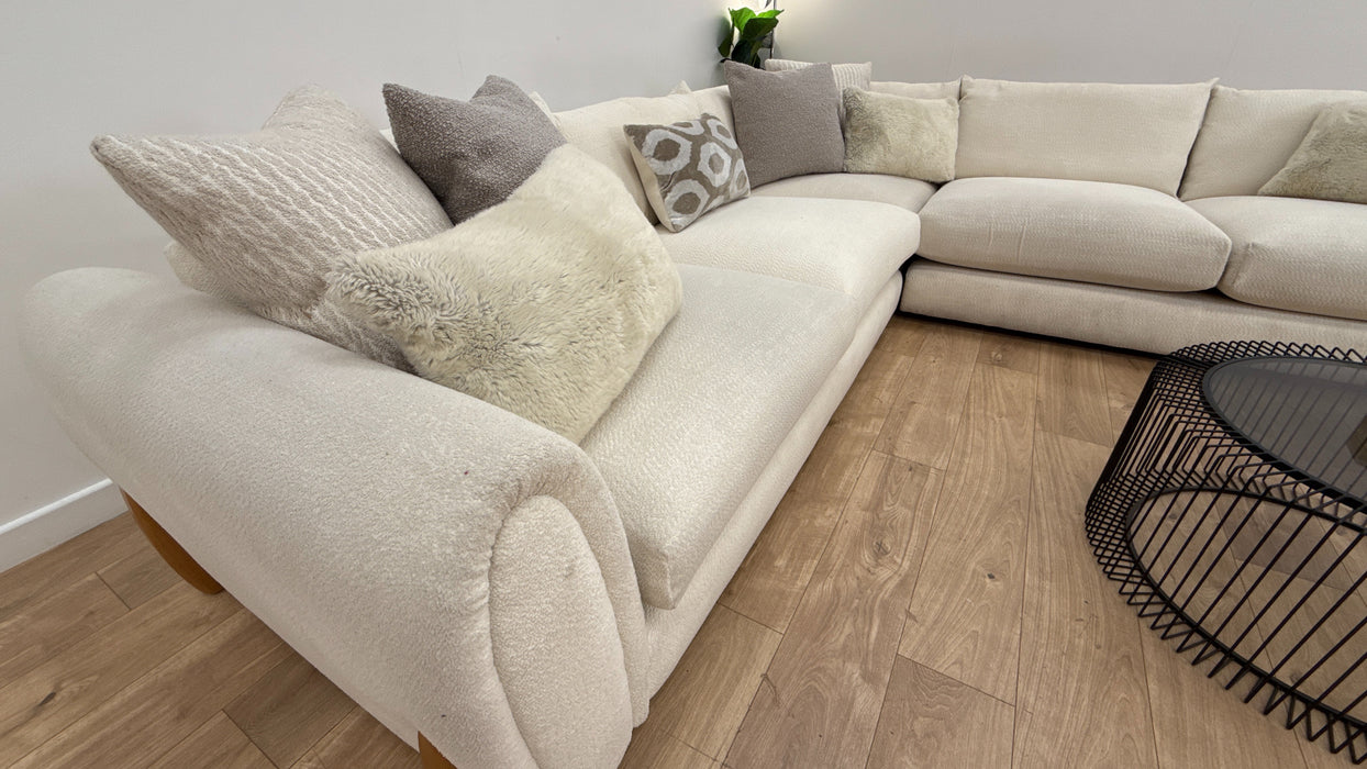 Sofology Marble Arch Fabric 3 Corner 3  in Camden Wood Trim Ecru Mix