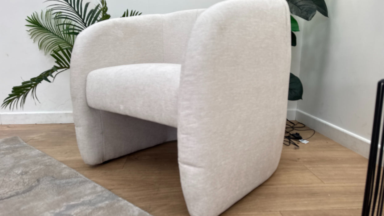 Sofology The Portobello Fabric Accent Chair Foam Seat in Linen Look Chenille Mist