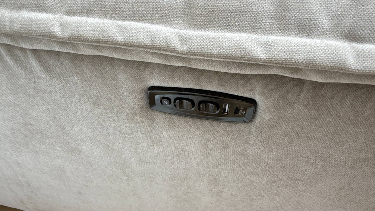 Sofology Embrace 3 Seater Power Recliner/Headrest in Mushroom