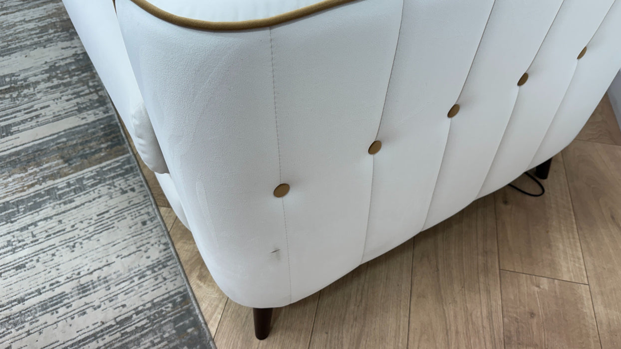 Sofology Remy Fabric Loveseat in Super Matt Velvet Ecru Mix