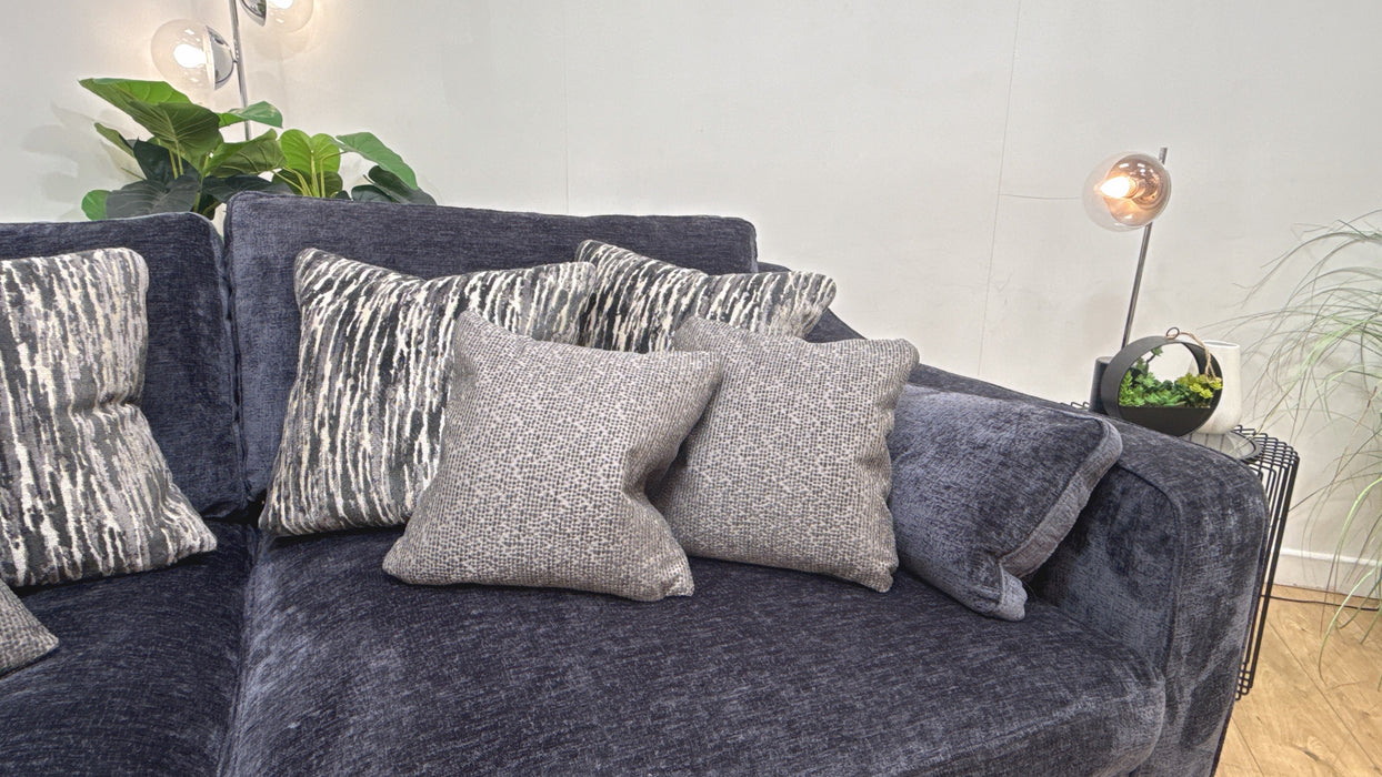 Sofology Bellagio 3 Seater Split Reversible Feather Flex Interior in Chunky Luxe Chenille Ink Mix