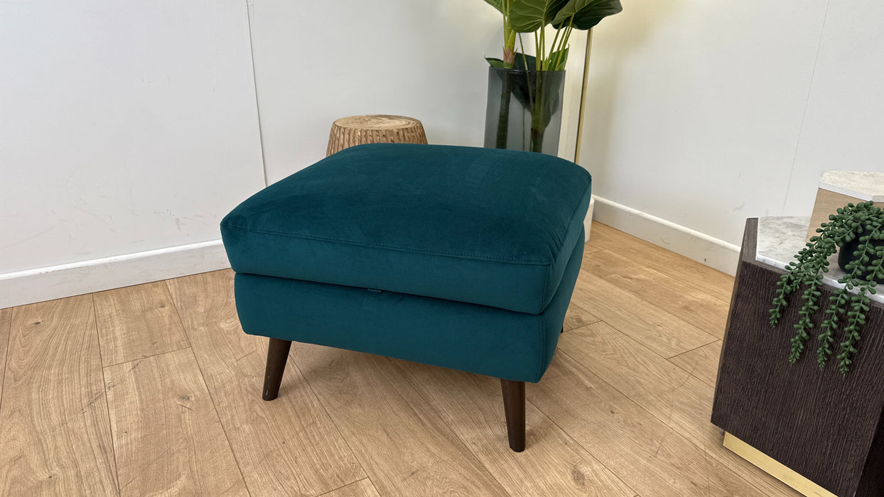 DFS Halston Fabric Storage Footstool in Teal