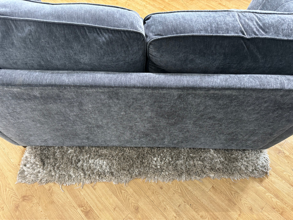 Crystal 2 Seater Full Back Fabric Sofa - Pellier Charcoal/Denny Steel Mix - (WA2)