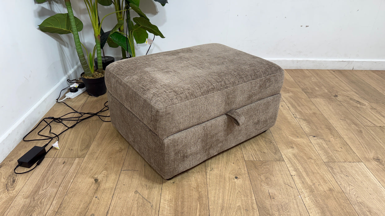 Sofology Portobello Fabric Storage Foam Footstool in Teddy Chenille Mink