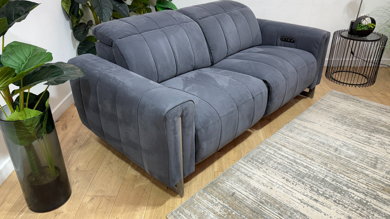 Sofology Paramount Fabric 2.5 Seater Power Recliner/Headrest in Lifestyle Nubuck Feel Charcoal