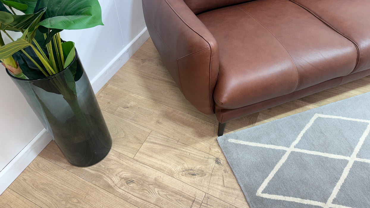 Sofology Adler Leather 4 Seater Asymmetric in Relaxed Soft Brown