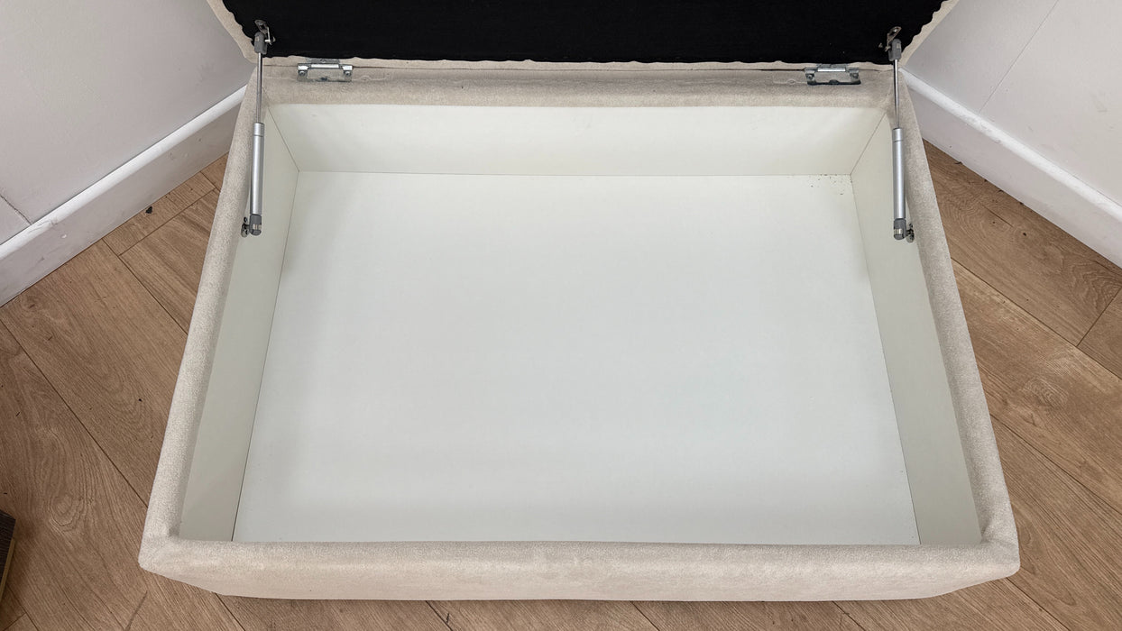 Sofology The Ascot Fabric Storage Footstool in Soft Sherpa Natural