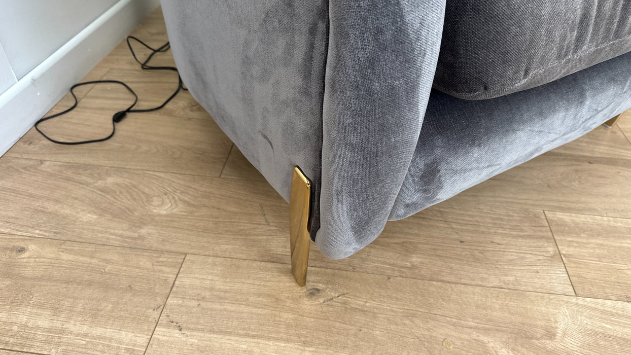 Sofology The Oscar Fabric Accent Chair in Fine Textured Chenille Grey