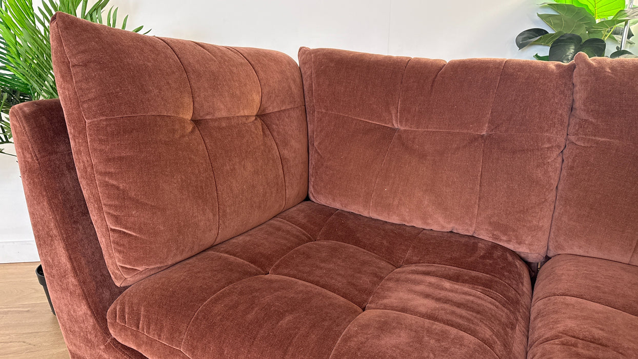 Sofology The Cocoon Fabric 3 Seater in Relaxed Chenille Burnt Sienna