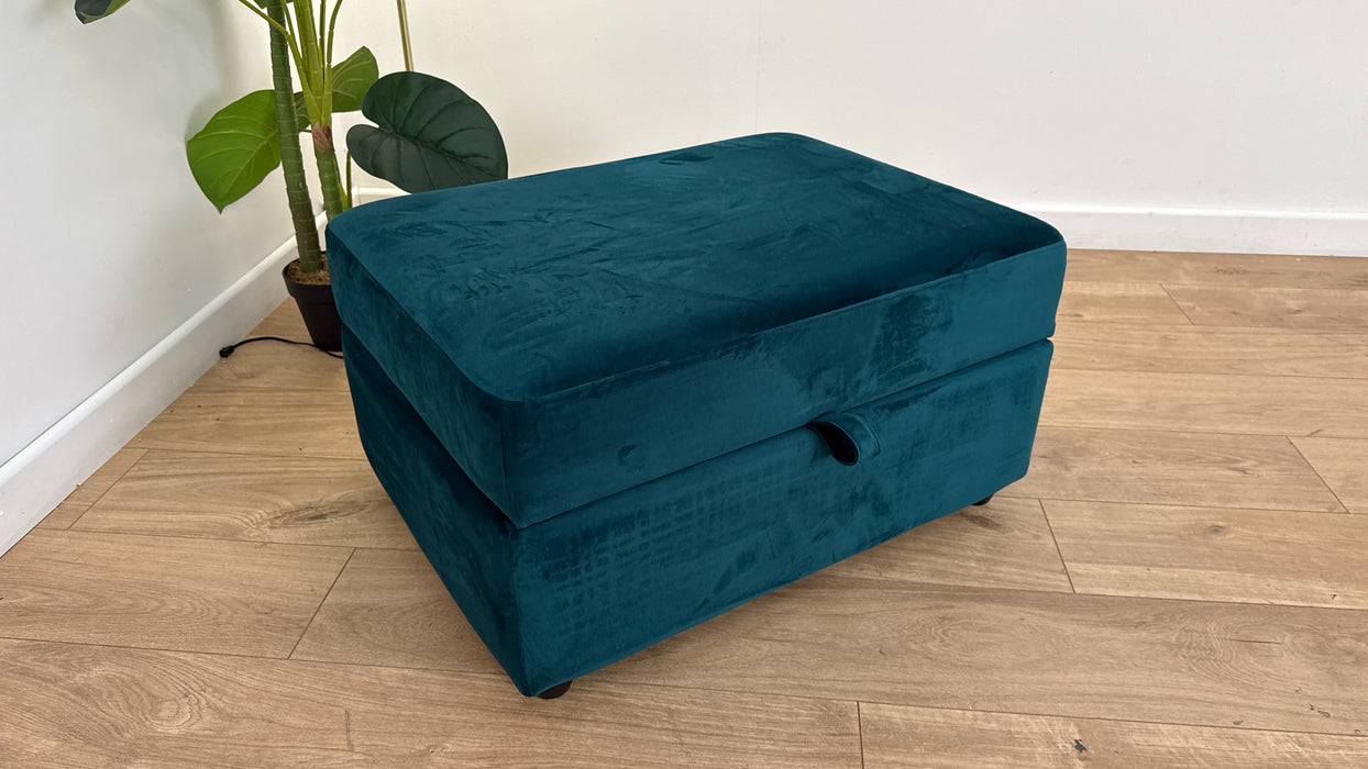 Sofology The Strand Footstool in Matt Velvet Teal