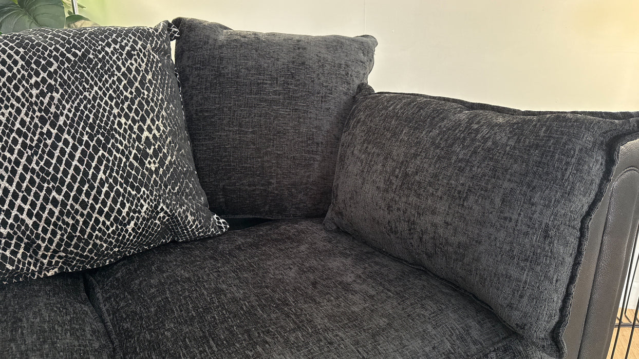 DFS Ollie 2 Seater Sofabed Fabric Sofa in Black/Charcoal Mix