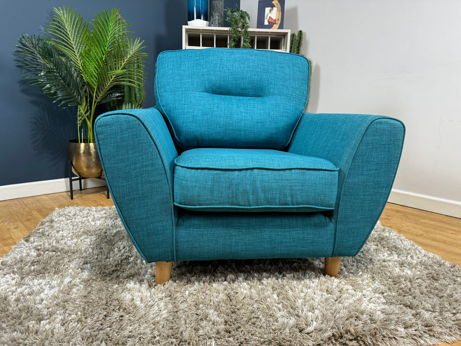 Hetty - Fabric Chair - Linoso Teal - WA2