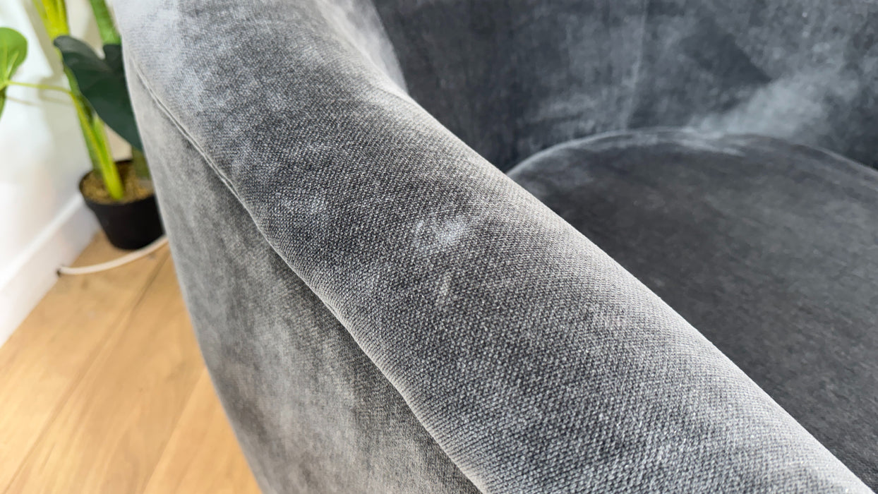 Sofology Oscar Fabric Accent Chair in  Fine Textured Chenille Charcoal Mix