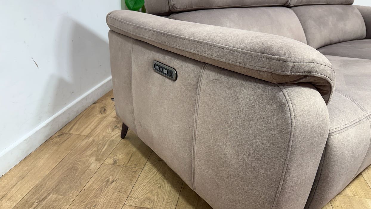 Sofology Bailey Fabric 2.5 Seater Power Recliner/Headrest in Lifestyle Flecked Nutmeg