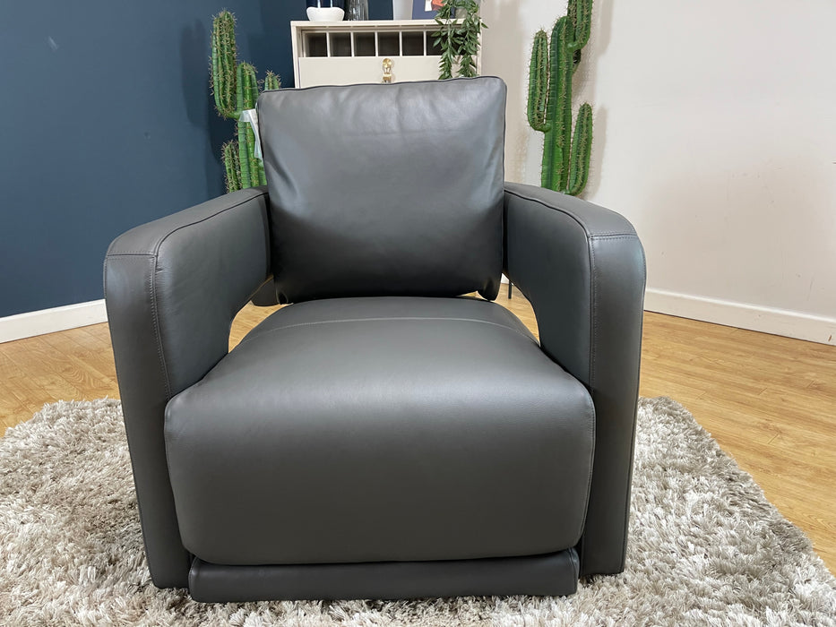 Flex Accent Chair Matt Leather Charcoal (WA2)