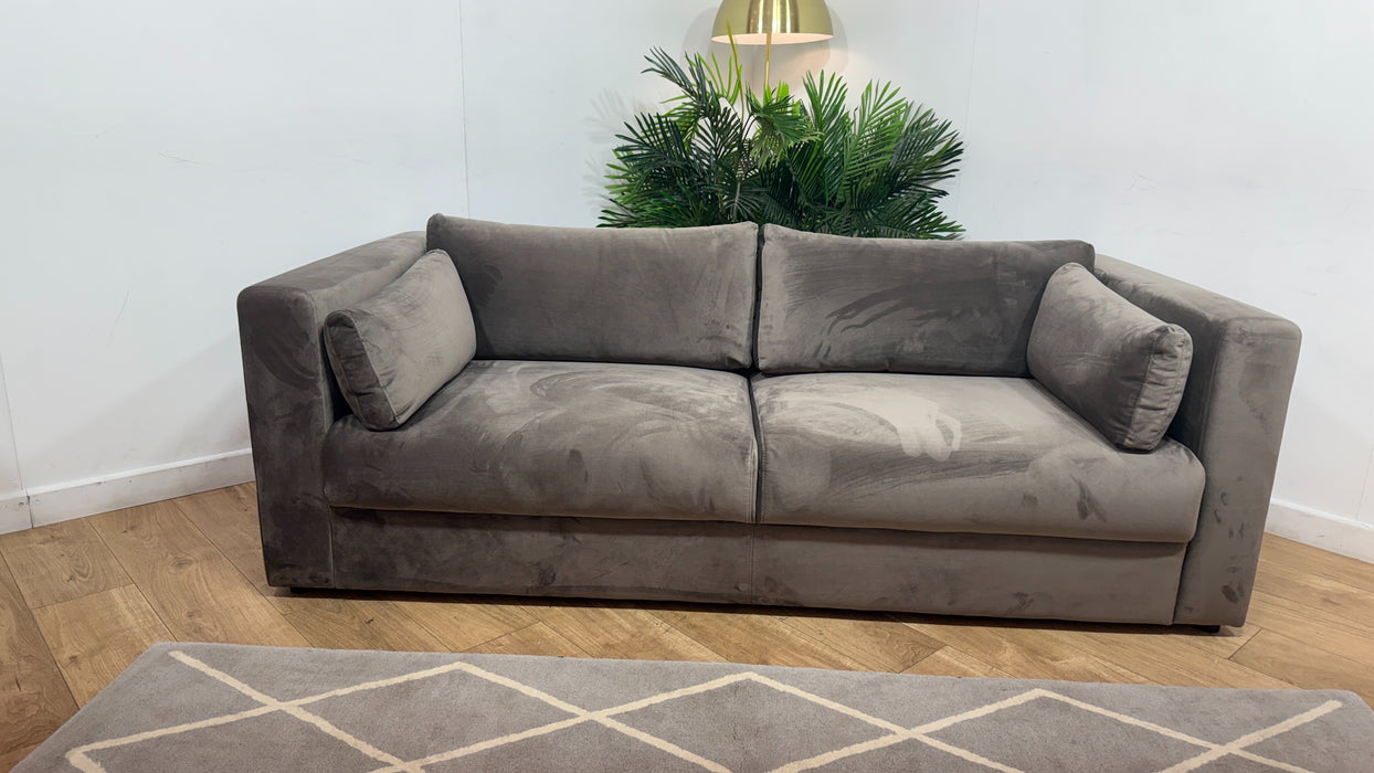 Sofology Strand Fabric 4 Seater in Matt Velvet Mole