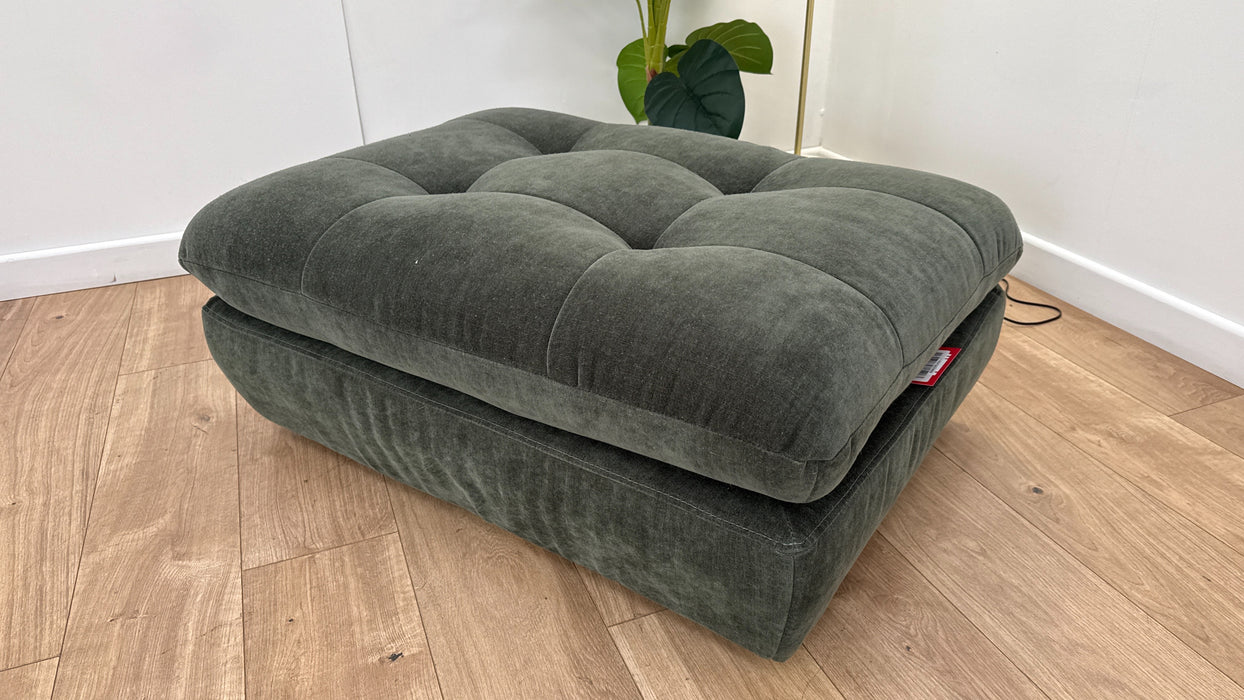 Sofology The Cocoon Fabric Designer Footstool in Relaxed Chenille Pine