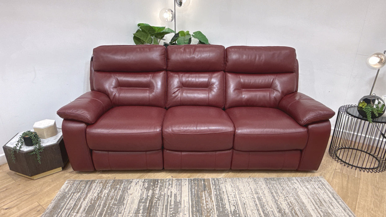 DFS Foster Leather 3 Seater Power Recliner