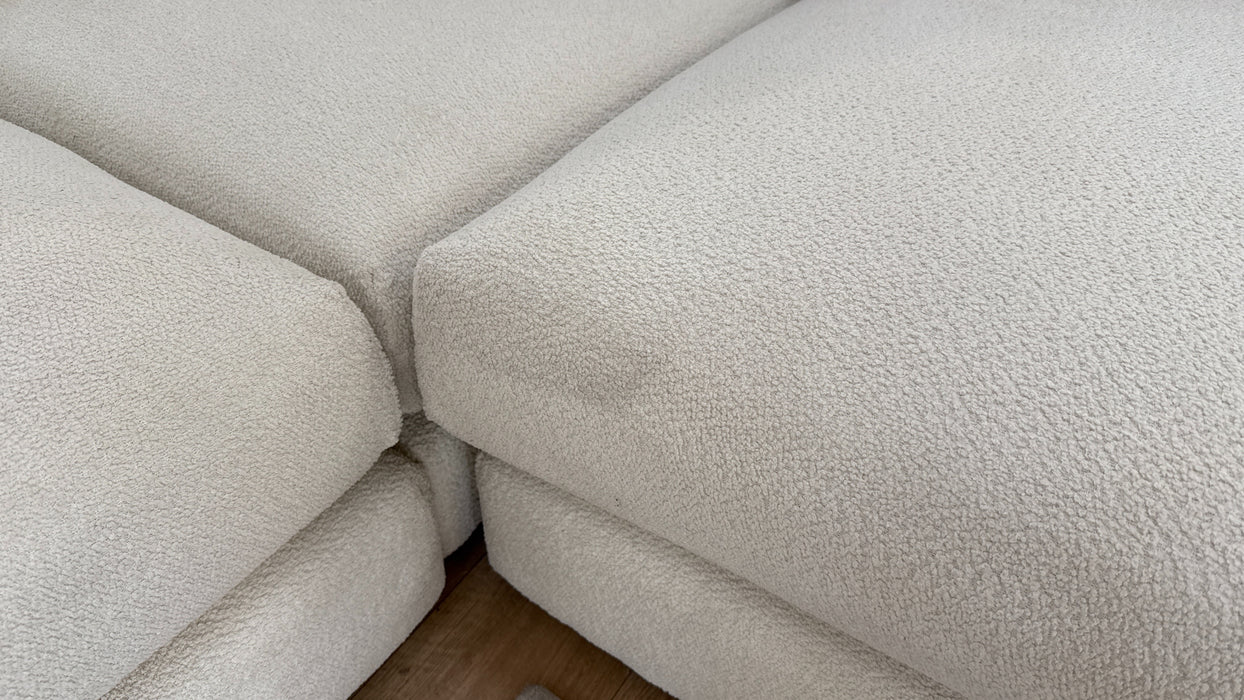 Sofology Marble Arch Fabric 3 Corner 3 in Camden Wood Trim Ecru Mix