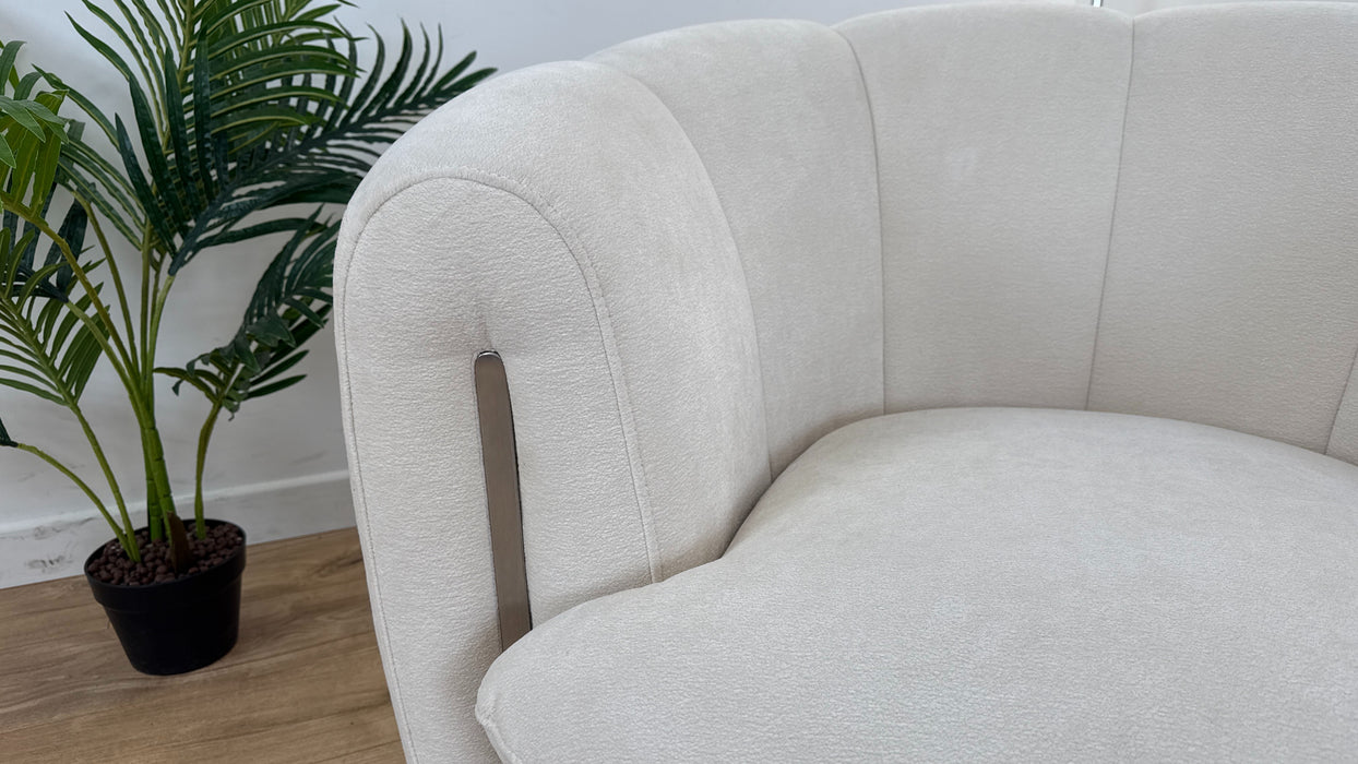 The Empress Swivel Chair- Fabric - oyster