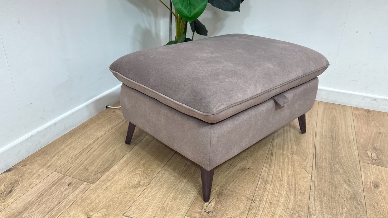Sofology Bailey Fabric Designer Storage Footstool in Lifestyle Flecked Nutmeg