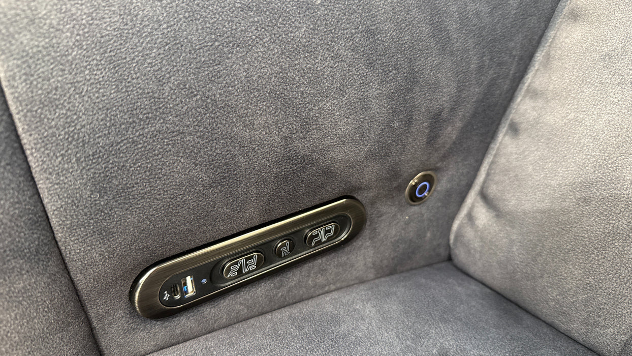 Sofology Lumiere Fabric Chair Power Recliner/Headrest in Lifestyle Flecked Anthracite
