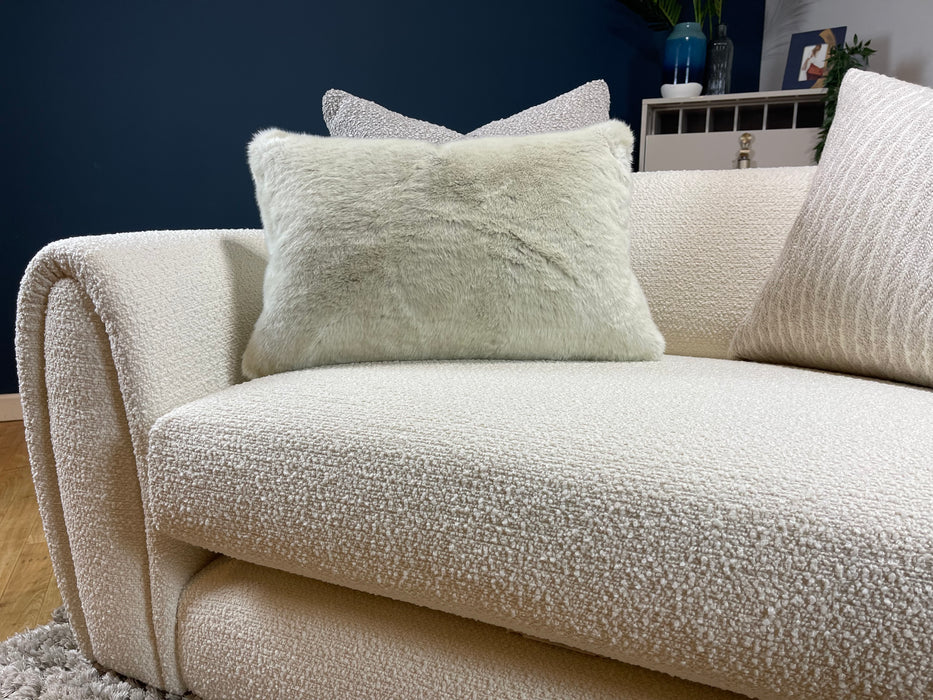 Marble Arch Love Seat Plain Ivory / Mink Mix Fabric (WA2)