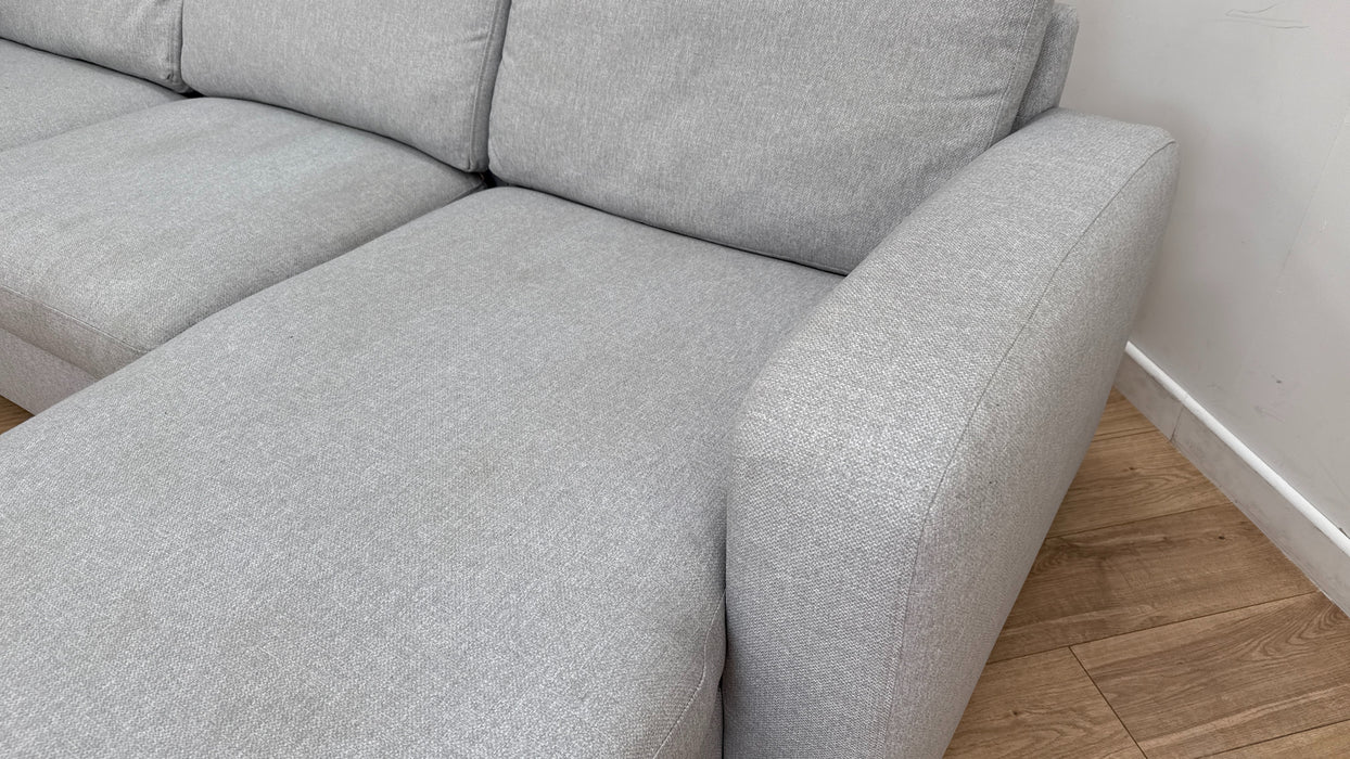 DFS Layla Fabric Chaise in Silver