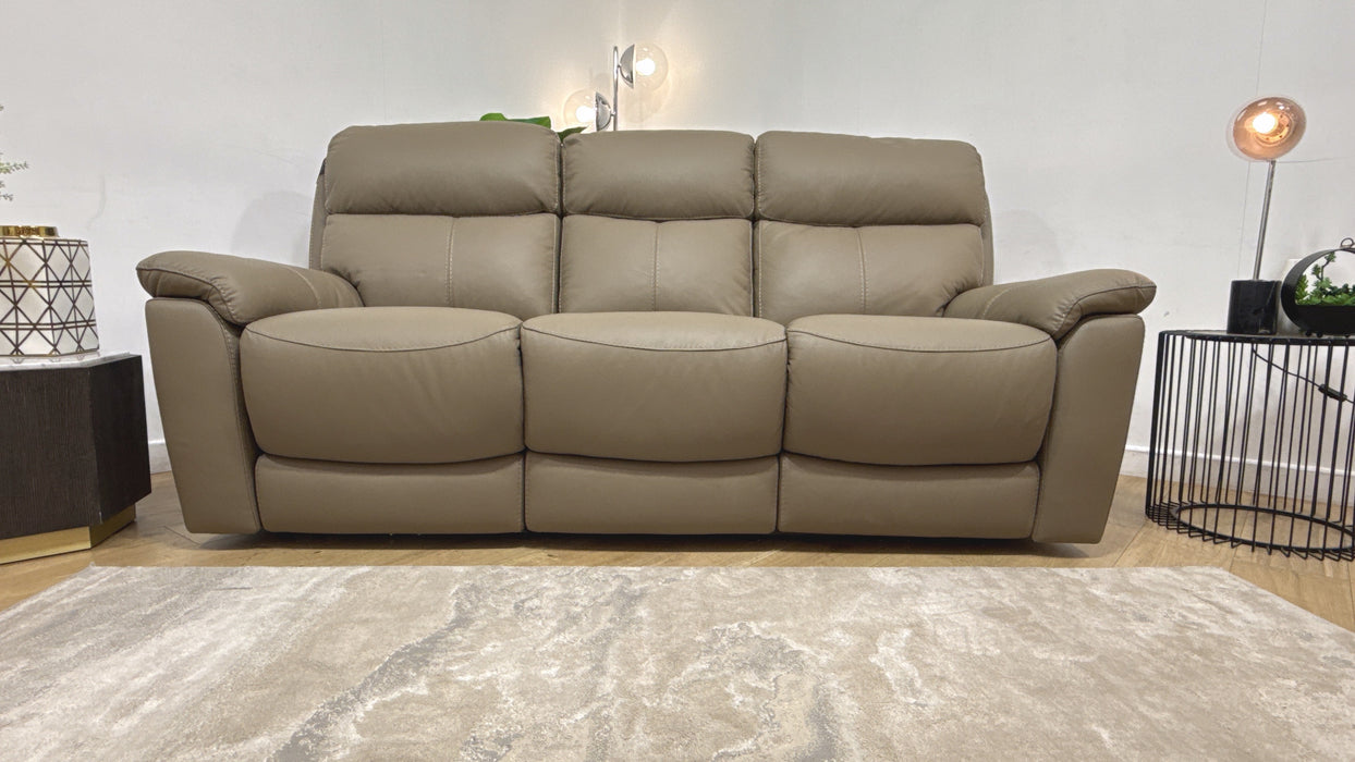 DFS Nevara Leather 3 Seater Power Recliner in Camel