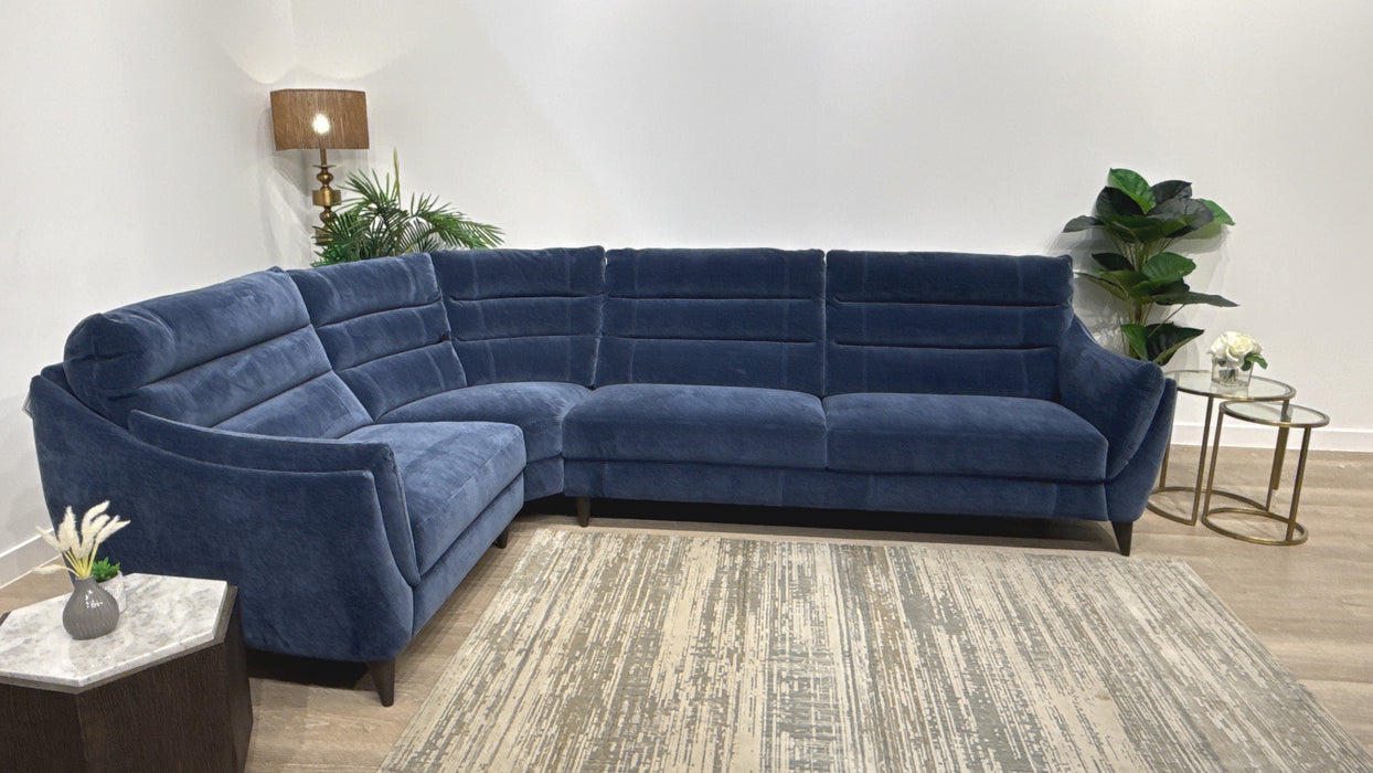 Sofology Sasso Fabric 3 Corner 1 in Soft Relaxed Chenille Navy