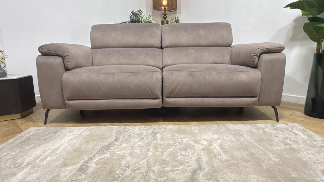 Sofology Fratelli Fabric 2.5 Seater Power Recliner/Headrest in Lifestyle Flecked Nutmeg