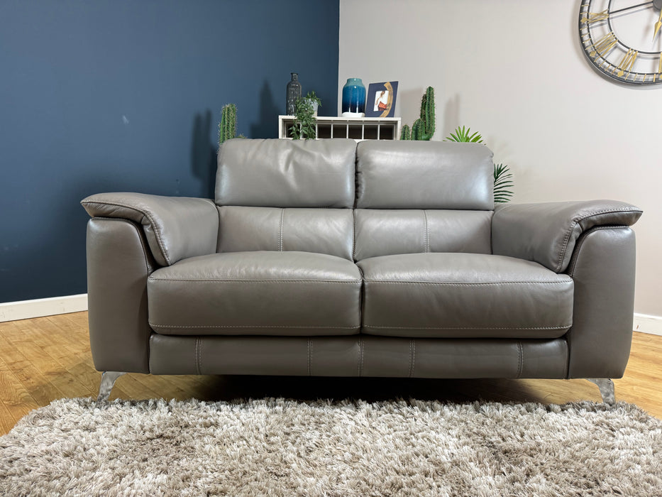 Illinois Leather 2 Seater - Trusty Soft Sheen Fossil Grey (WA2)