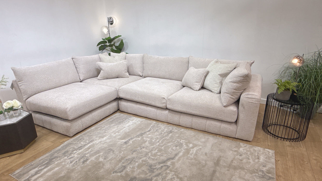 Sofology Westwood 1 Corner 3 Fabric Sofa on Boucle Blush