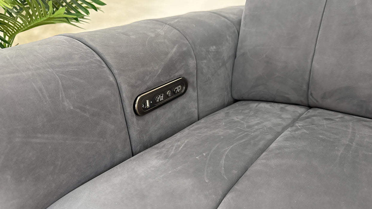 Sofology The Paramount 2.5 Seater Recliner Sofa in Lifestyle Nubuck Feel Fabric Charcoal