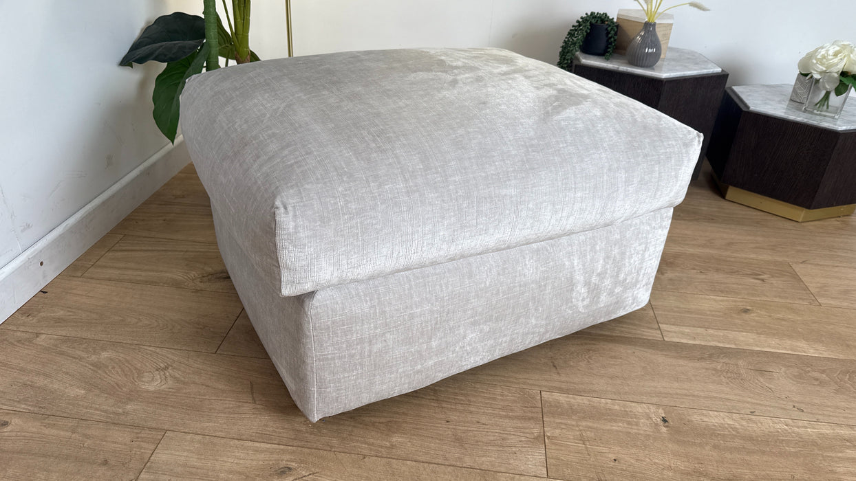 Sofology Georgio Footstool in Luxe Chenille Oyster All Over