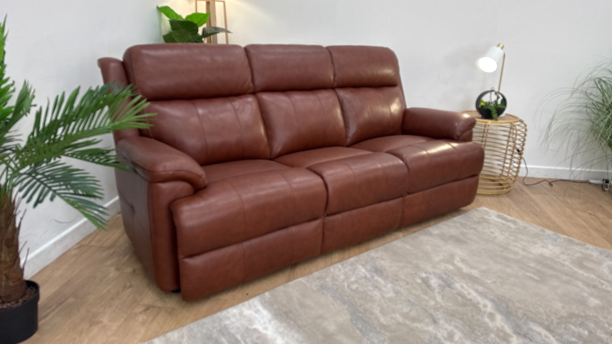 Sofology Gracie Leather 3 Seater in Trusty Sheen Butterscotch