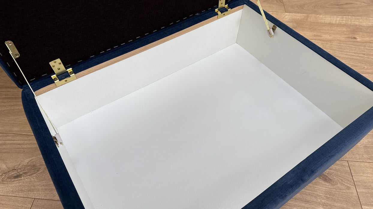 DFS Orka Fabric Footstool in Denim