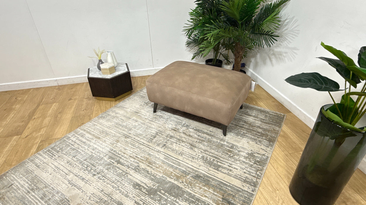 Sofology Arlington Fabric Designer Footstool in Lifestyle Mottled Latte