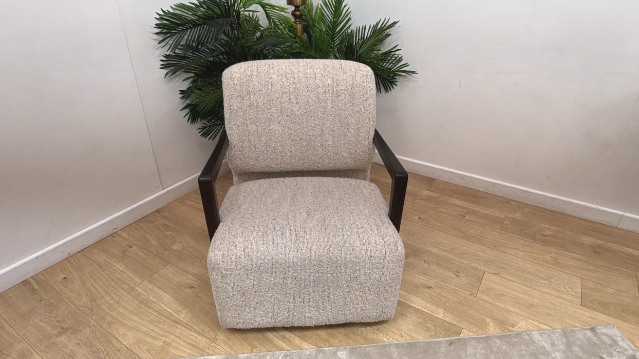 Sofology Wildwood Fabric Accent Swivel Chair in Chunky Flecked Boucle Pastel